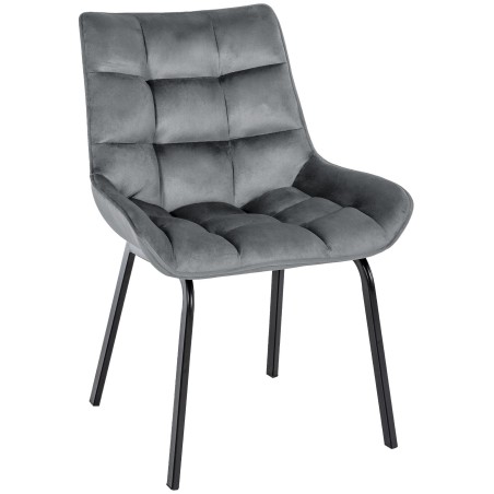 Chaise Earlham — Velours · Gris foncé