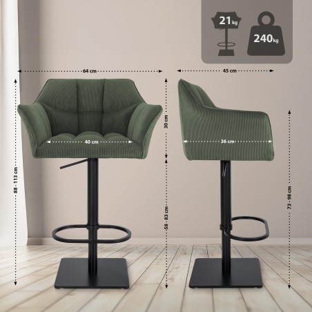 Fauteuil de bar Wooster