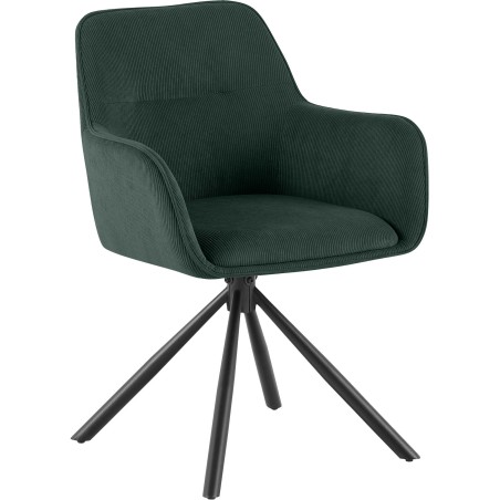 Chaise Shelton — Velours côtelé · Vert