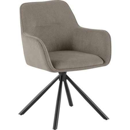 Chaise Shelton — Velours côtelé · Taupe