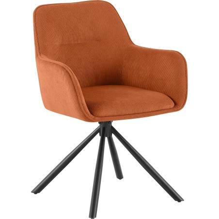 Chaise Shelton — Velours côtelé · Orange