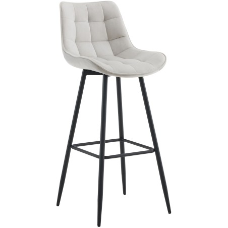 Tabouret de bar Hoxton — Velours · Gris