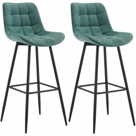 Tabouret de bar Hoxton — Tissu · Vert