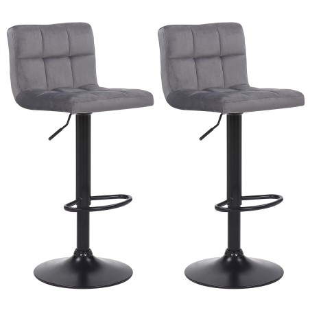Tabouret de bar Chelsea — Velours · Gris