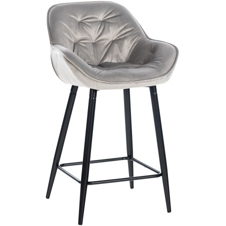 Tabouret de bar Hackney — Velours · Gris