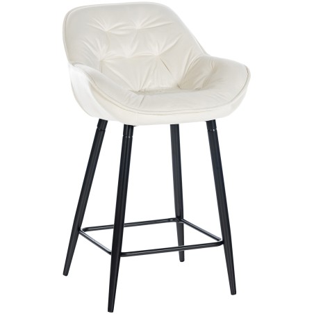 Tabouret de bar Hackney — Velours · Crème