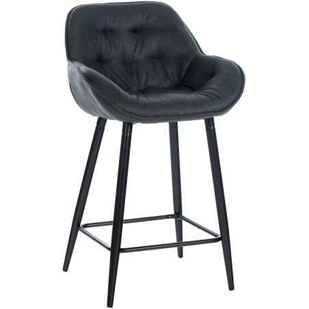 Tabouret de bar Hackney — Tissu · Gris foncé