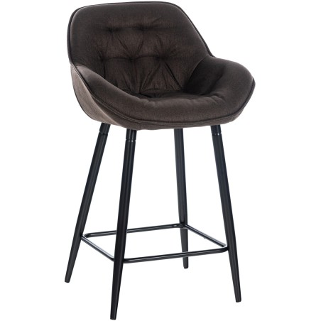 Tabouret de bar Hackney — Tissu · Marron