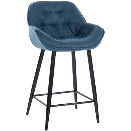 Tabouret de bar Hackney — Tissu · Bleu