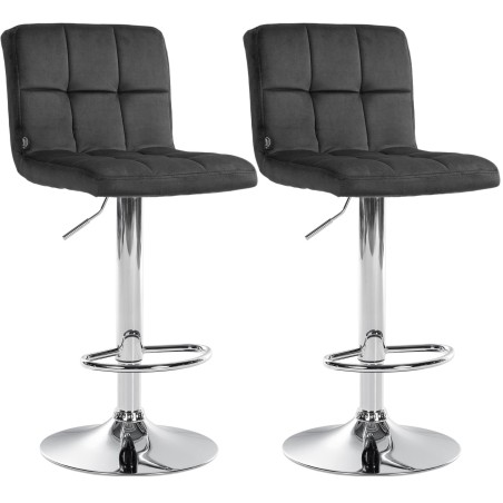 Tabouret de bar Shoreditch — Velours · Gris foncé