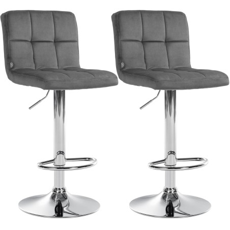 Tabouret de bar Shoreditch — Velours · Gris