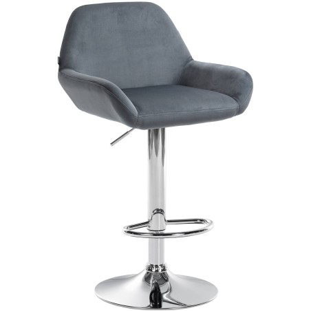 Tabouret de bar Greene — Velours · Gris foncé