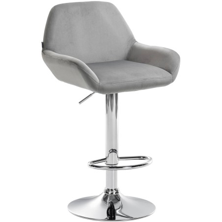 Tabouret de bar Greene — Velours · Gris