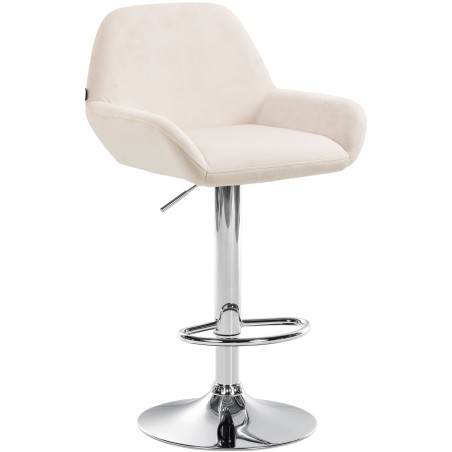 Tabouret de bar Greene — Velours · Crème