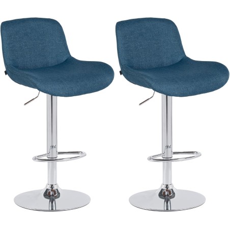 Tabourets de bar Peckham — Tissu · Bleu