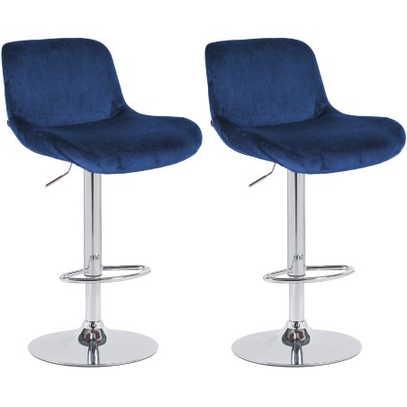 Tabourets de bar Peckham — Velours · Bleu