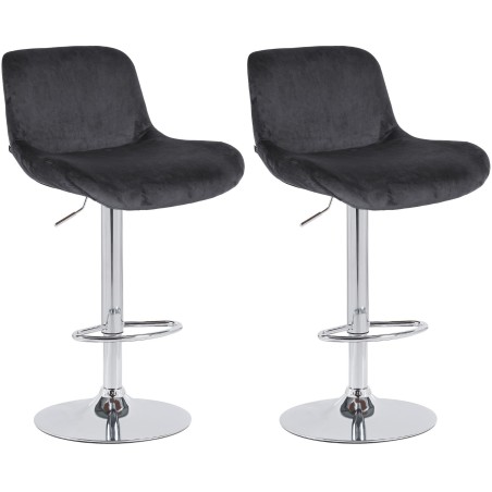 Tabourets de bar Peckham — Velours · Noir