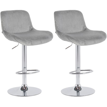 Tabourets de bar Peckham — Velours · Gris