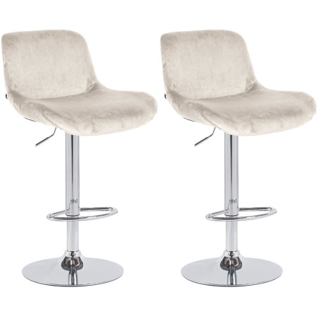 Tabourets de bar Peckham — Velours · Crème