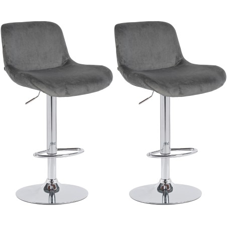 Tabourets de bar Peckham — Velours · Gris foncé