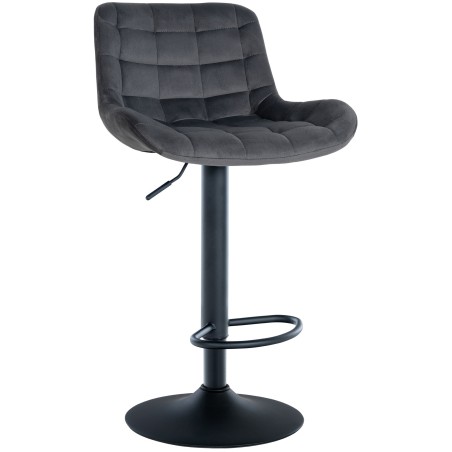 Tabouret de bar Tribeca — Velours · Gris foncé