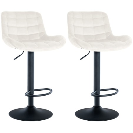 Tabouret de bar Tribeca — Velours · Crème