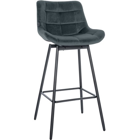 Tabouret de bar Dalston — Velours · Gris foncé