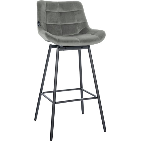 Tabouret de bar Dalston — Velours · Gris