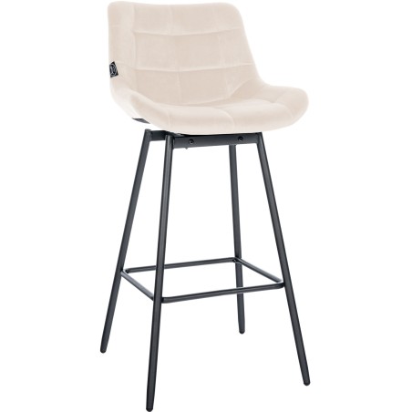 Tabouret de bar Dalston — Velours · Crème