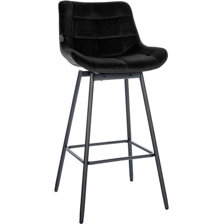 Tabouret de bar Dalston — Velours · Noir