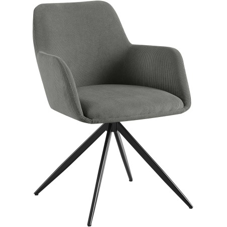Chaise Monmouth — Velours côtelé · Gris
