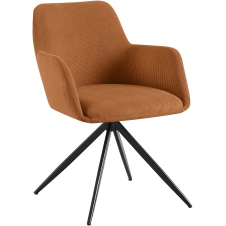 Chaise Monmouth — Velours côtelé · Orange