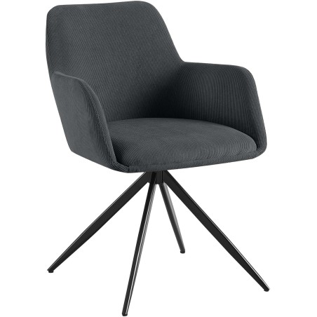 Chaise Monmouth — Velours côtelé · Noir