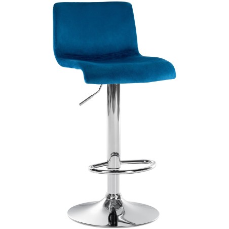 Tabouret de bar Bleecker — Velours · Bleu