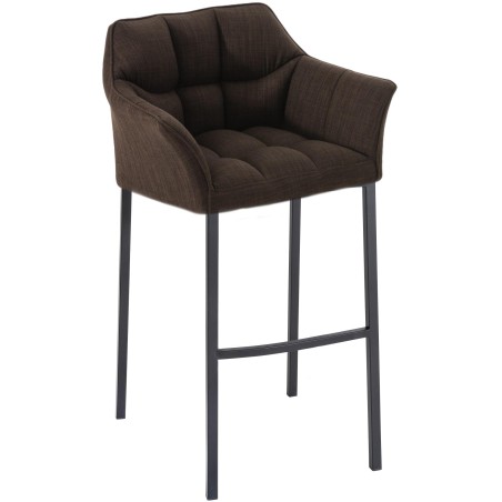 Tabouret de bar Vandam — Tissu · Marron