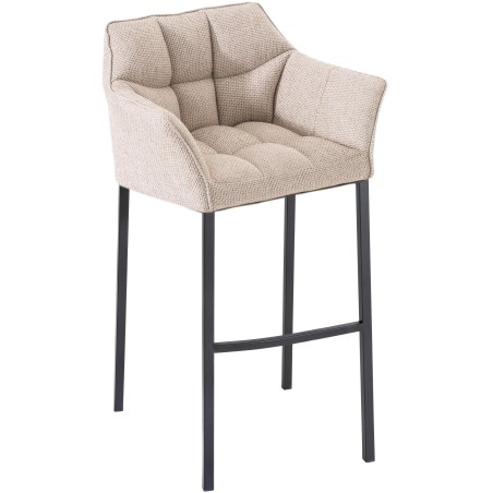 Tabouret de bar Vandam — Tissu · Ivoire
