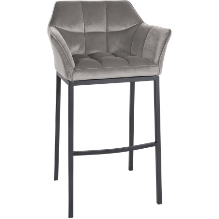 Tabouret de bar Vandam — Velours · Gris