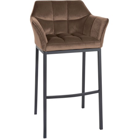 Tabouret de bar Vandam — Velours · Marron