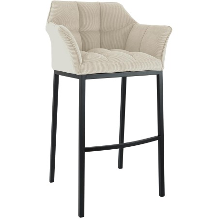 Tabouret de bar Vandam — Velours côtelé · Crème
