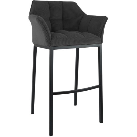 Tabouret de bar Vandam — Velours côtelé · Gris foncé