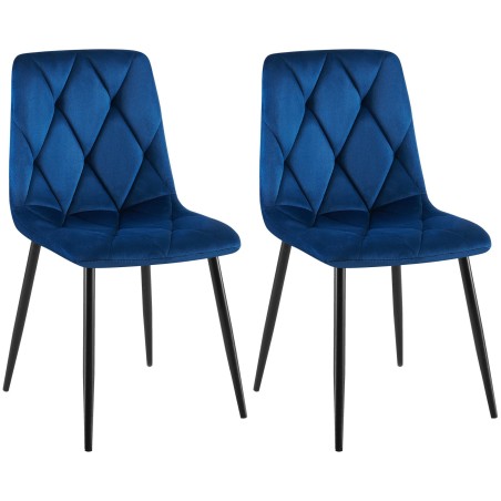 Chaises Sloane — Velours · Bleu foncé