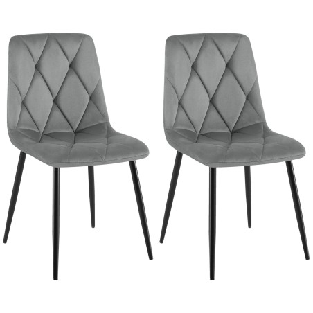 Chaises Sloane — Velours · Gris foncé