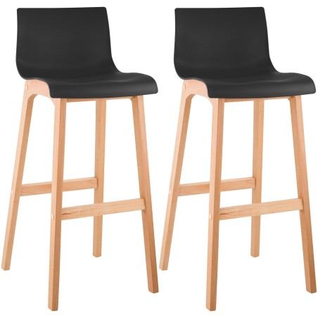 Tabouret de bar Charlton — Bois · Noir