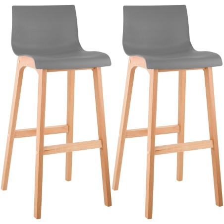 Tabouret de bar Charlton — Bois · Gris