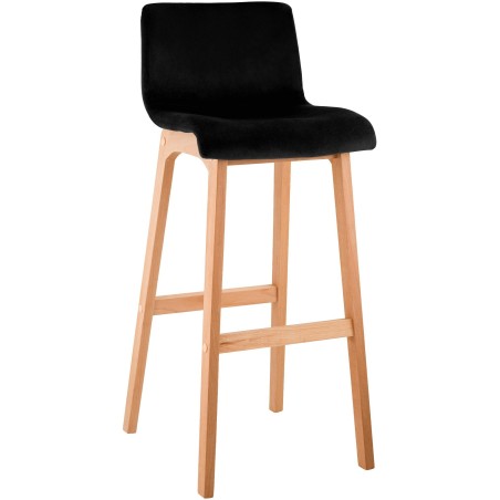 Tabouret de bar Charlton — Velours · Noir