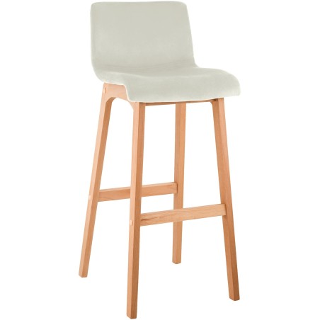 Tabouret de bar Charlton — Velours · Crème