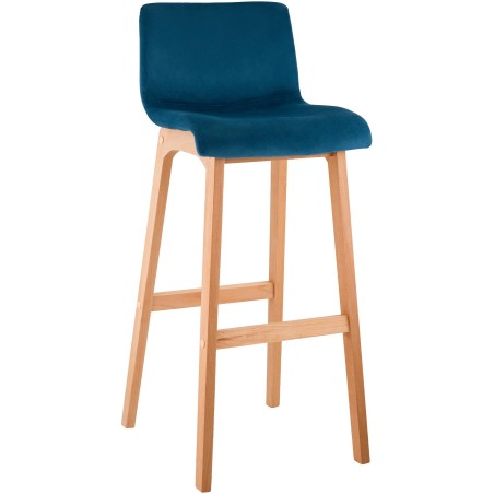 Tabouret de bar Charlton — Velours · Bleu