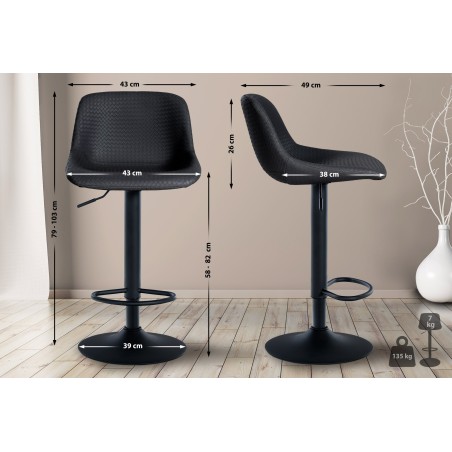 Tabouret de bar Murray — Similicuir · Noir