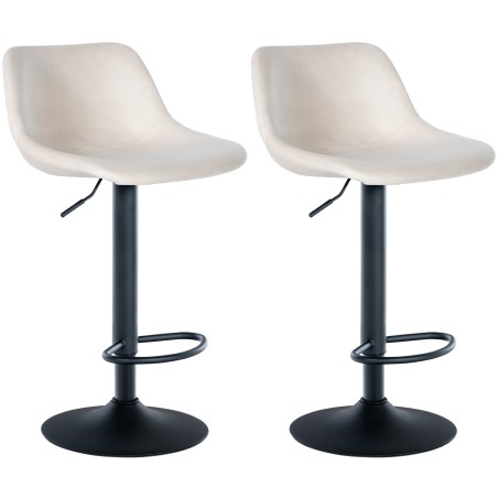Tabouret de bar Murray — Velours · Crème