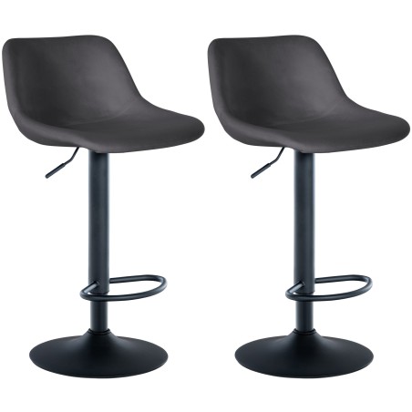 Tabouret de bar Murray — Velours · Gris foncé